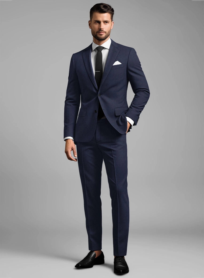 Herringbone Wool Royal Blue Suit