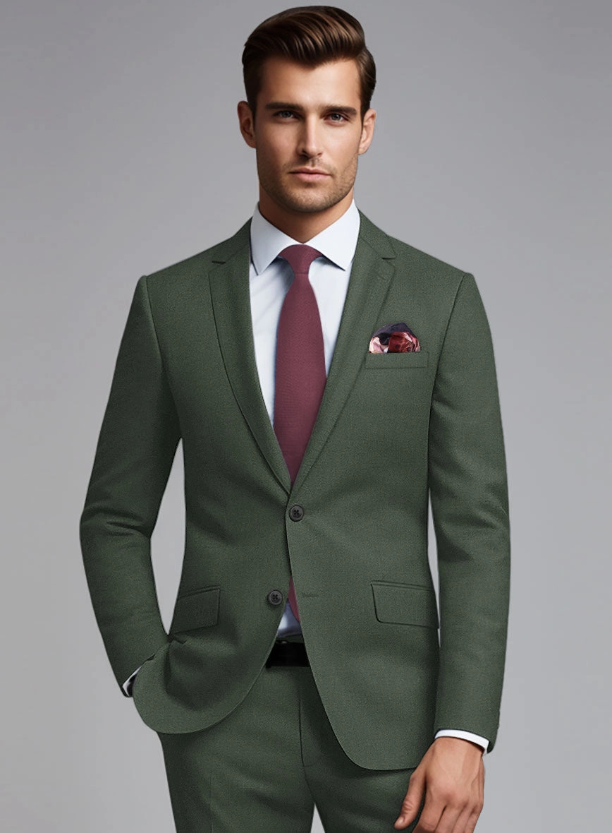 Huddersfield Stretch Autumn Green Wool Suit