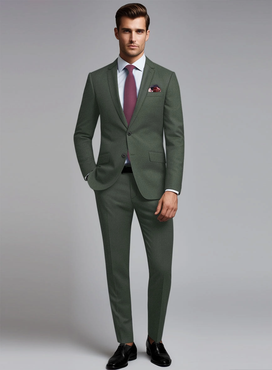 Huddersfield Stretch Autumn Green Wool Suit