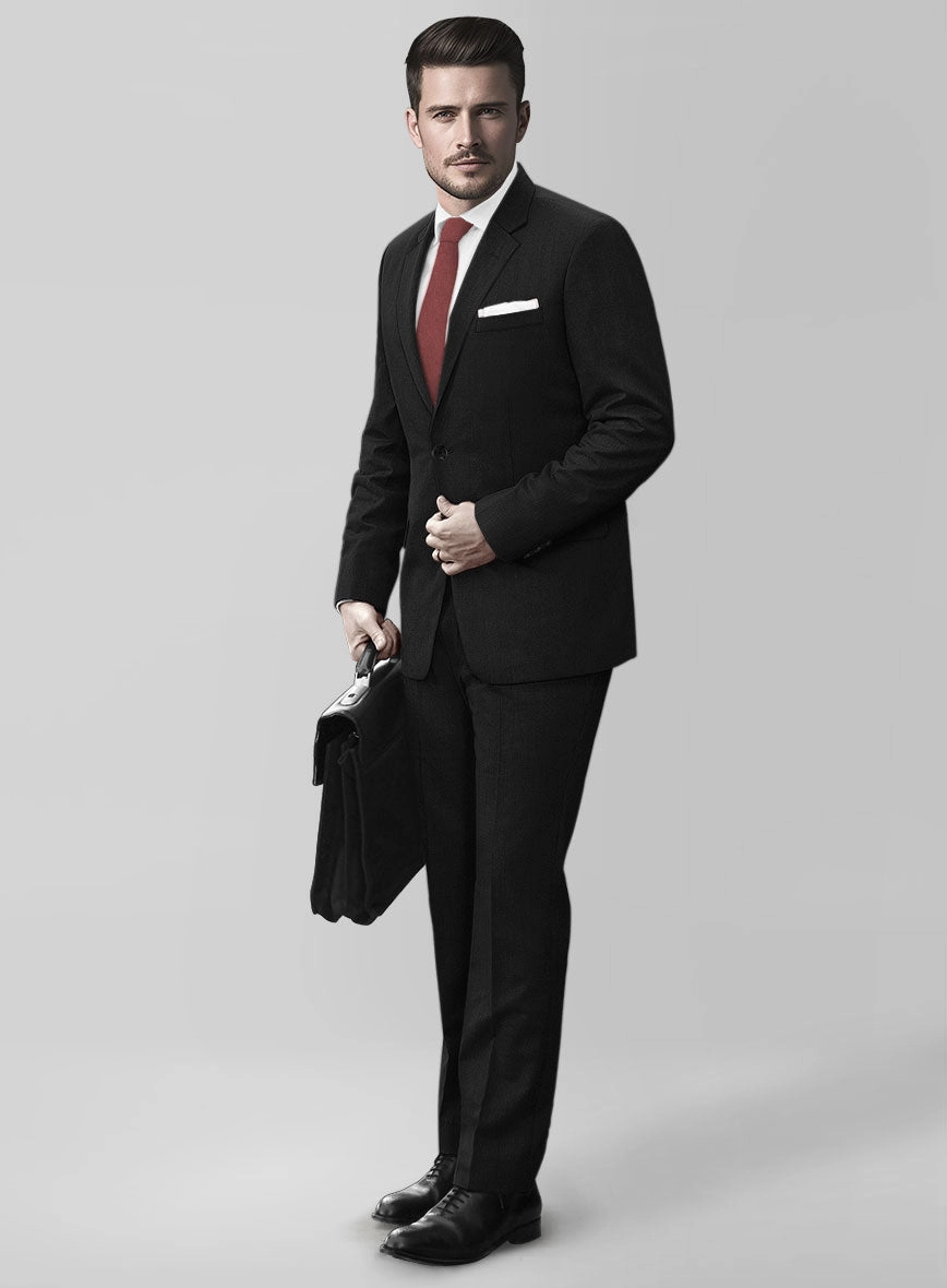 Huddersfield Stretch Black Wool Suit