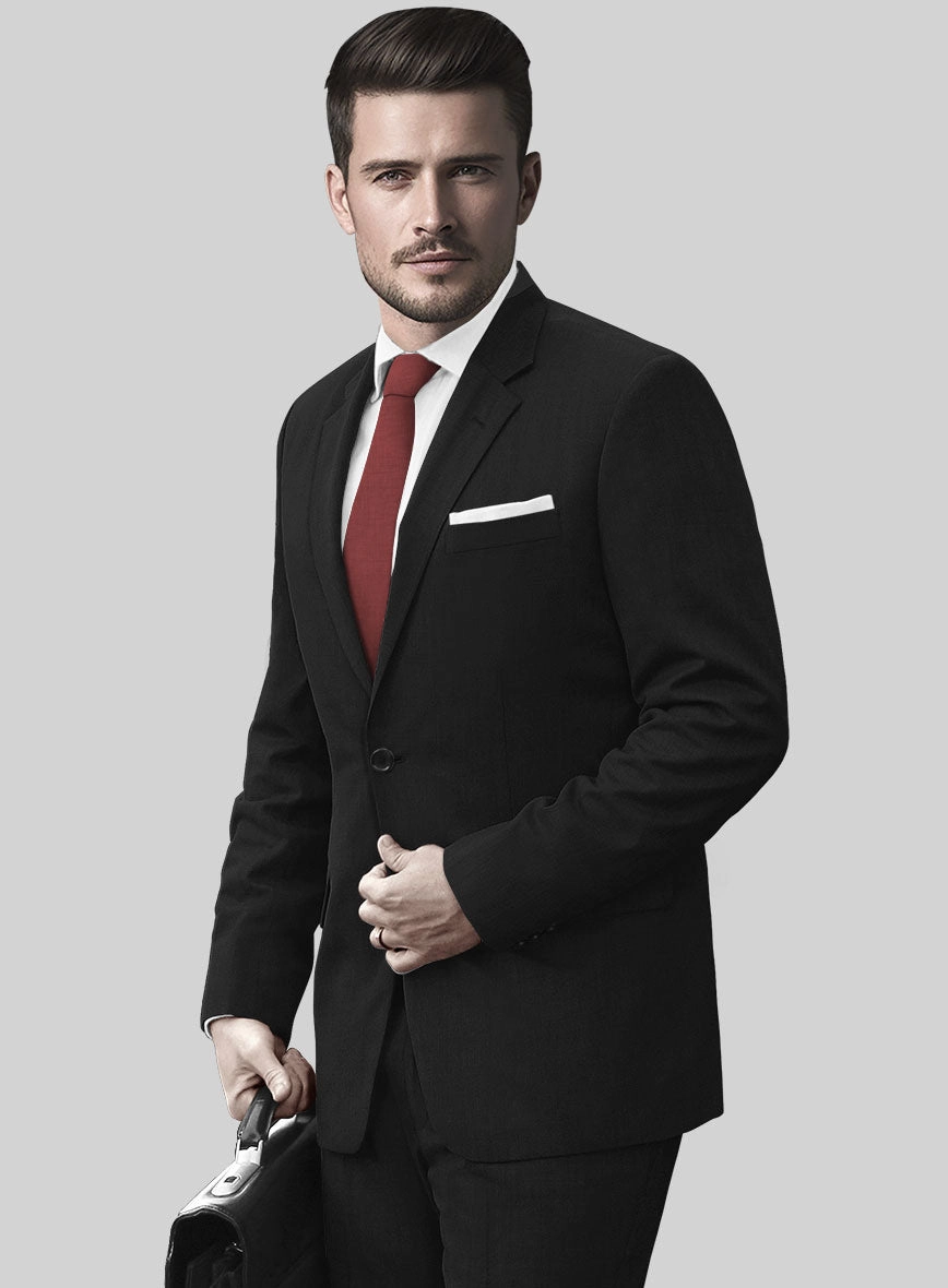 Huddersfield Stretch Black Wool Suit