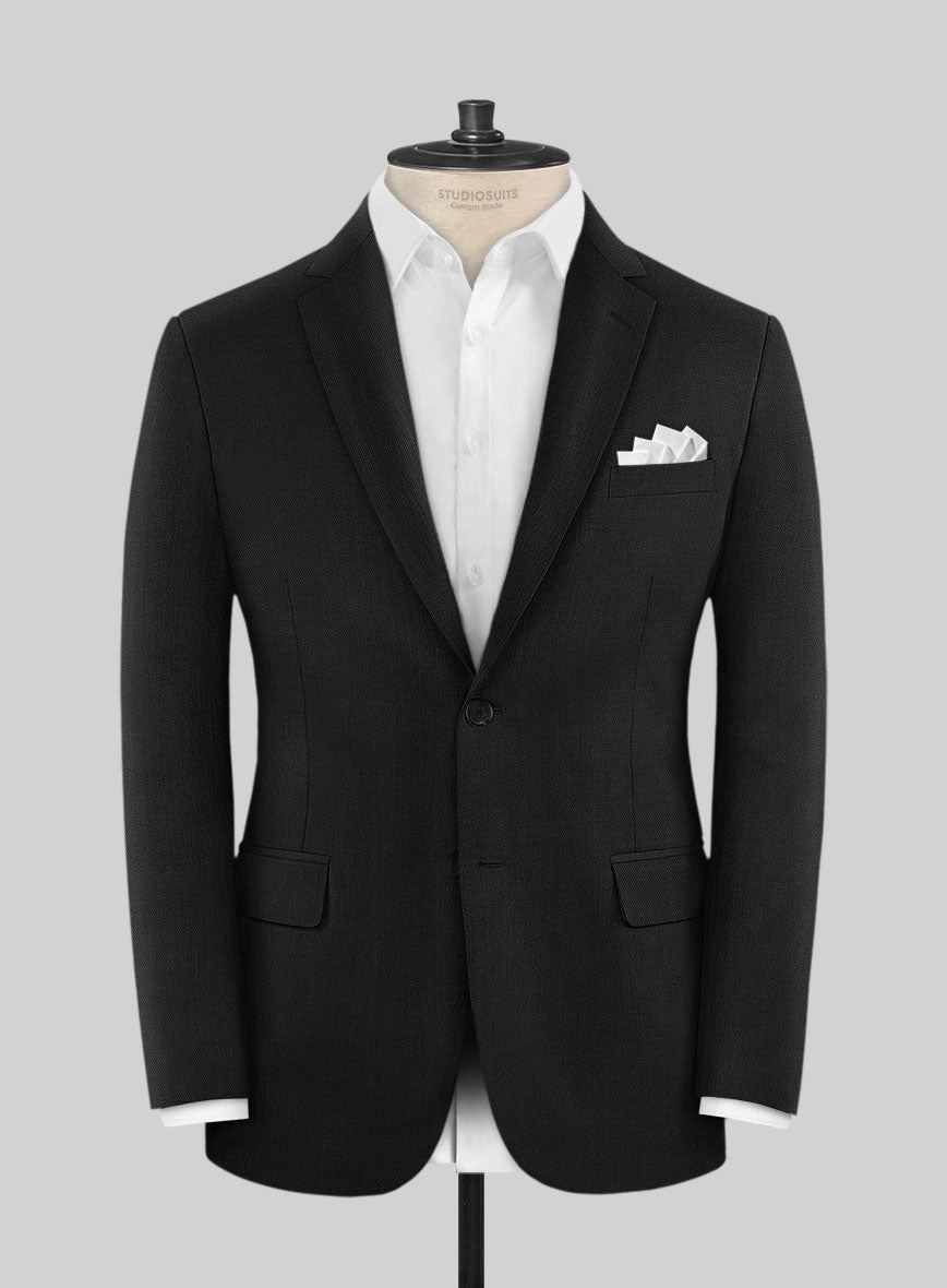 Huddersfield Stretch Black Wool Suit