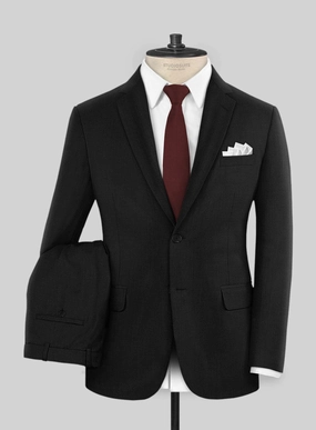 Huddersfield Stretch Black Wool Suit