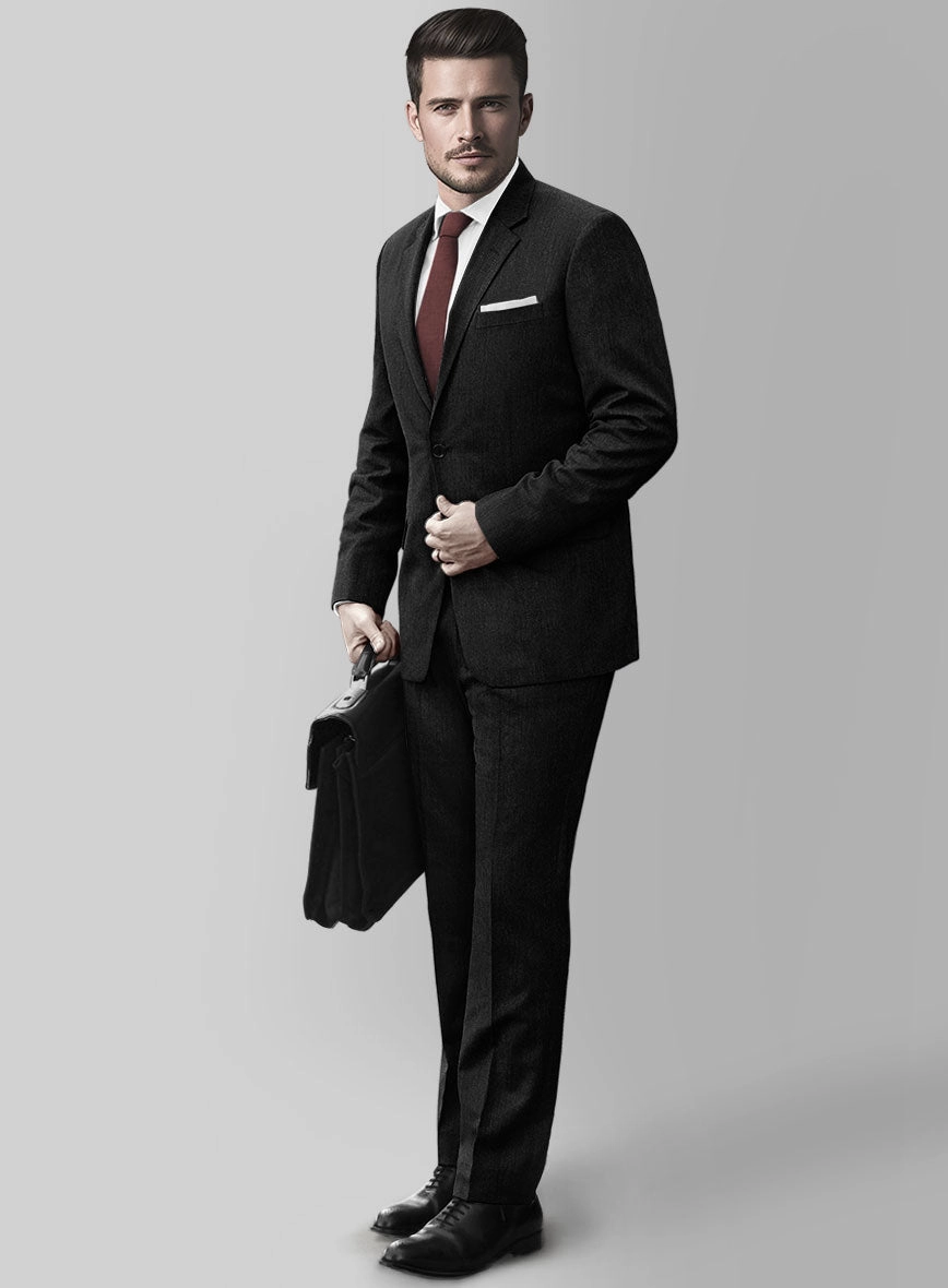 Huddersfield Stretch Charcoal Wool Suit