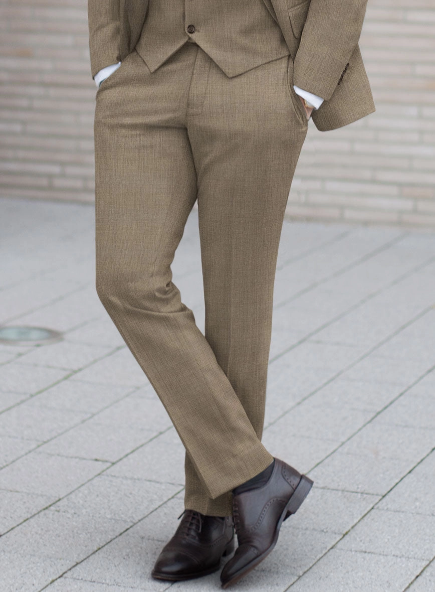 Huddersfield Stretch Dark Beige Wool Suit