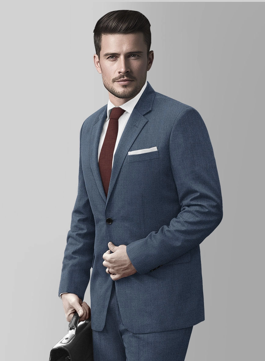 Huddersfield Stretch Slate Blue Wool Suit