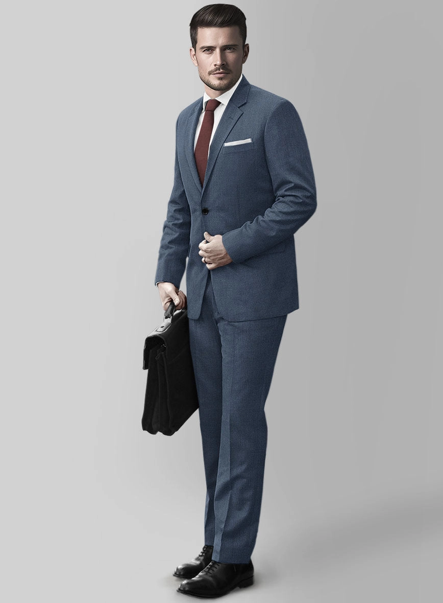 Huddersfield Stretch Slate Blue Wool Suit