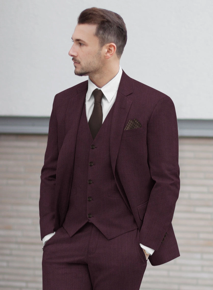 Huddersfield Stretch Wine Wool Suit