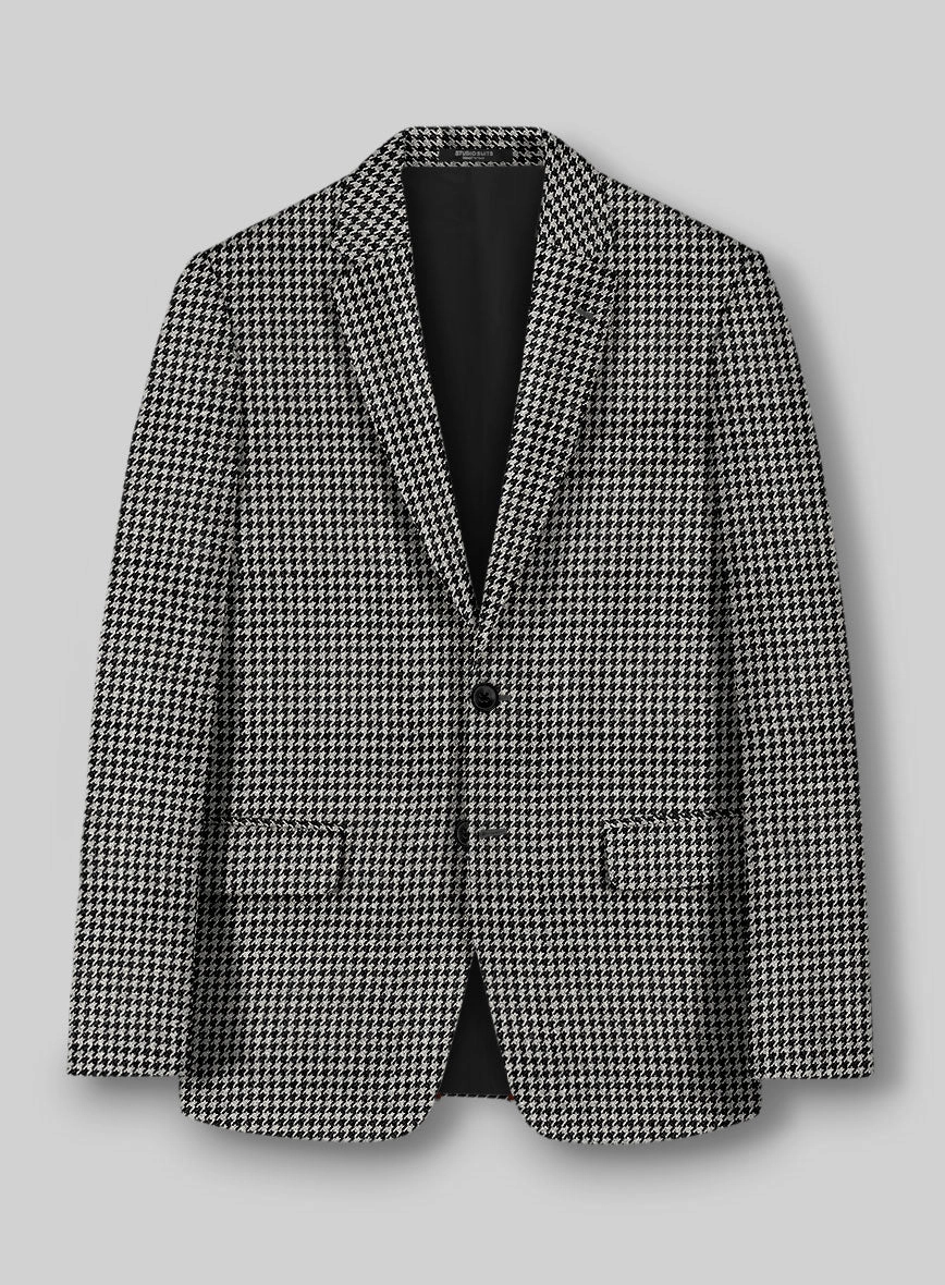 Italian Black & White Houndstooth Tweed Suit