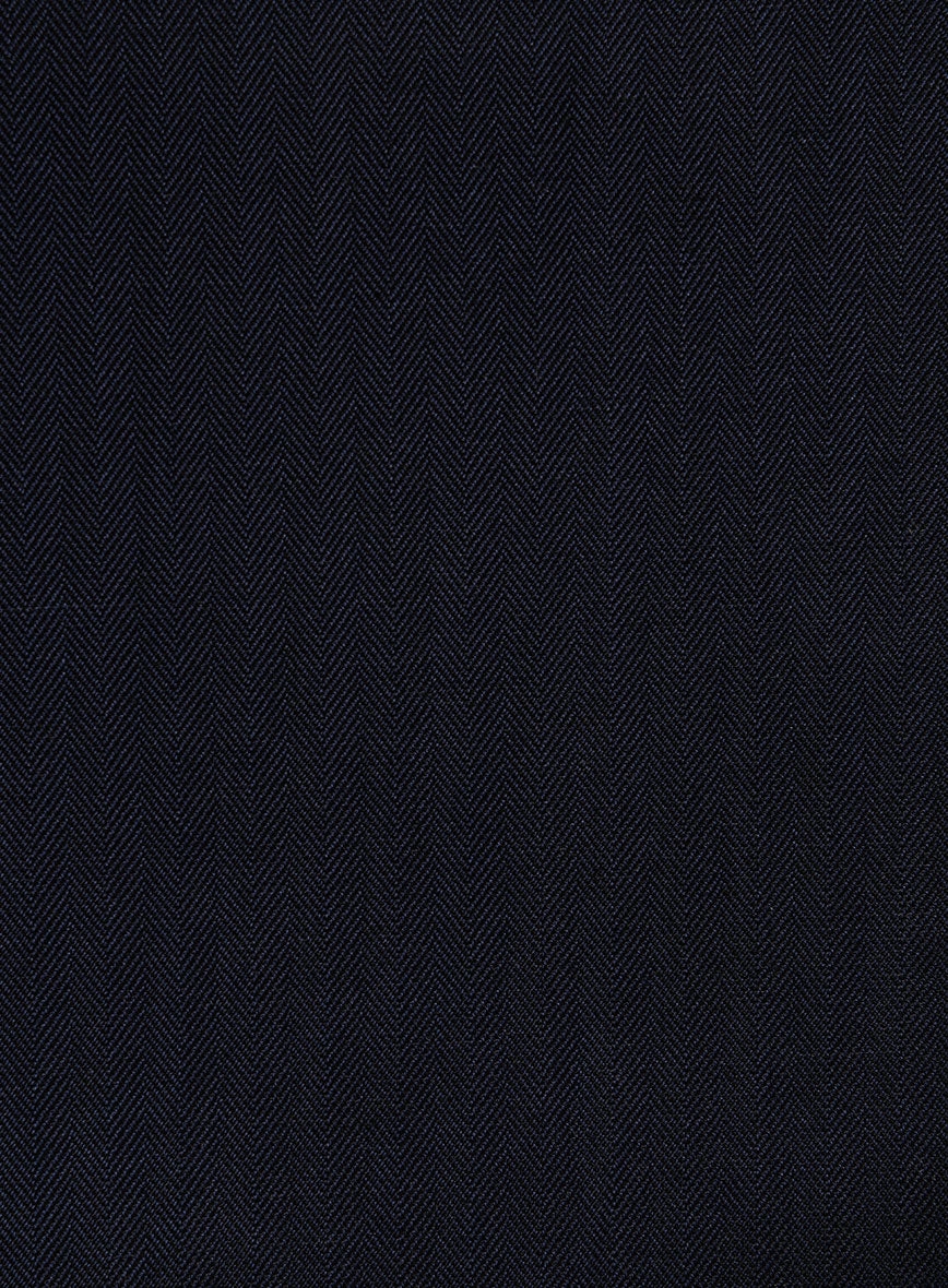 Italian Blue Herringbone Cotton Suit