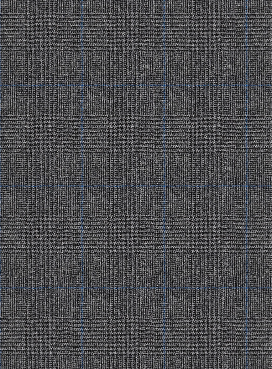 Italian Burta Dark Gray Glen Flannel Suit