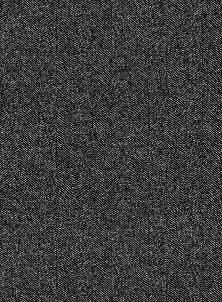 Italian Drego Gray Herringbone Wool Suit