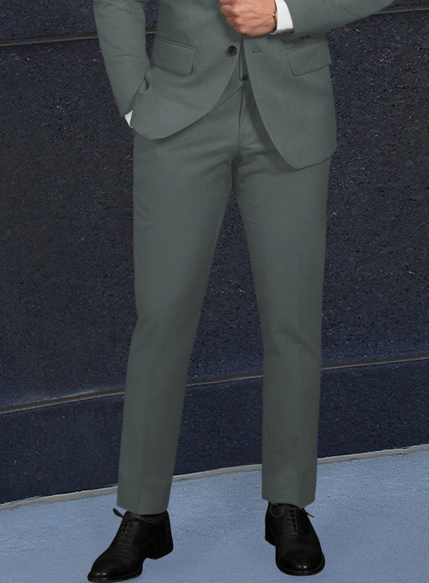 Italian Gray Cotton Stretch Suit