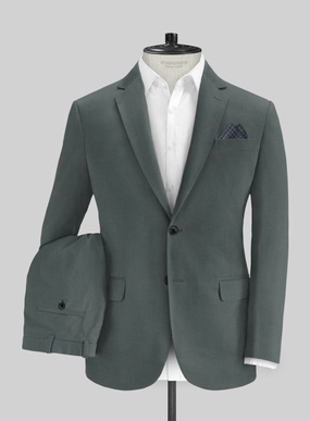 Italian Gray Cotton Stretch Suit