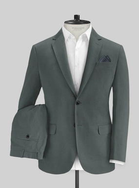 Italian Gray Cotton Stretch Suit