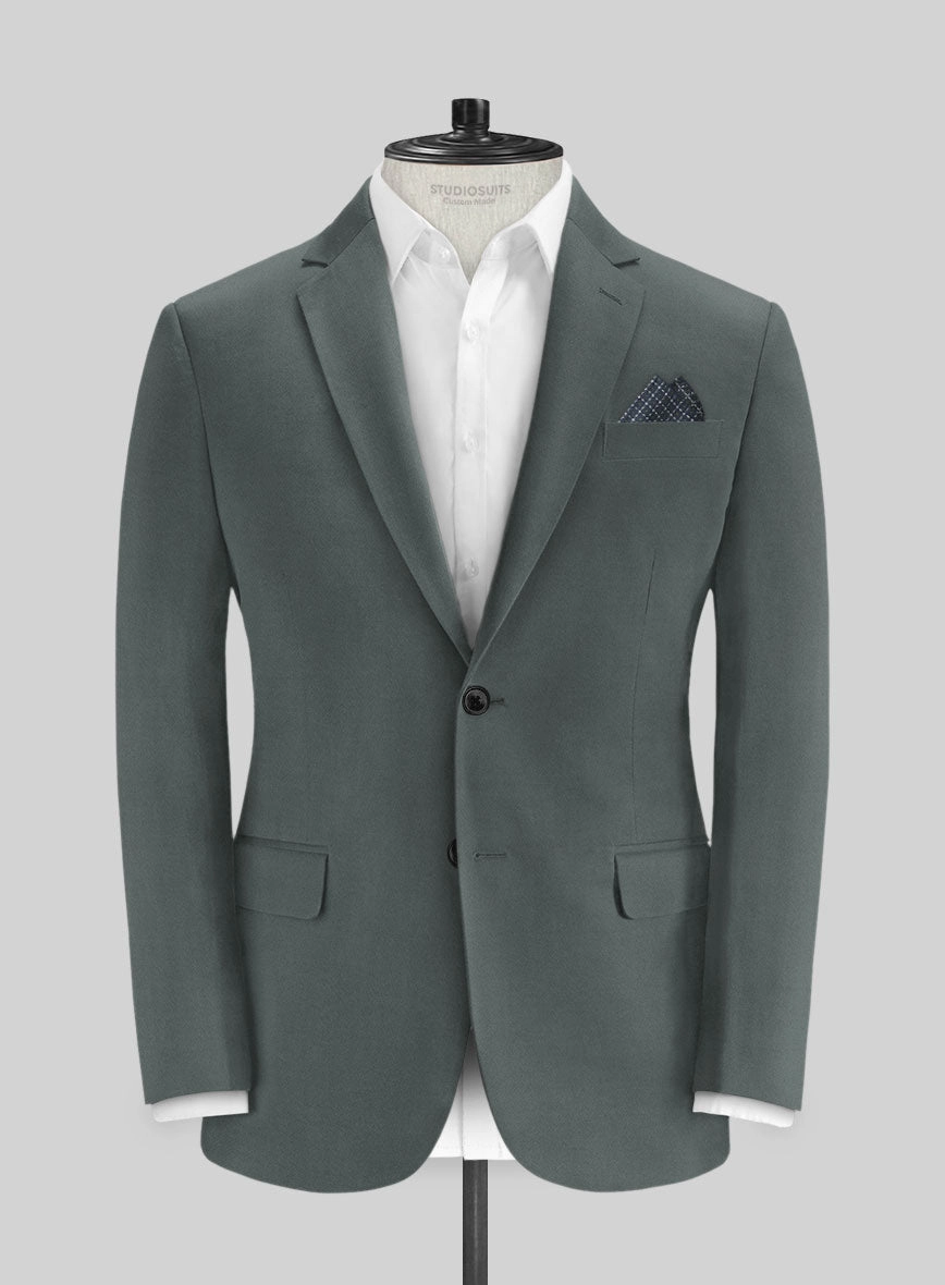 Italian Gray Cotton Stretch Suit