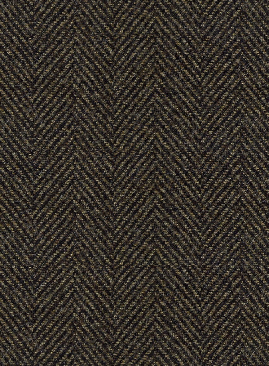 Italian Highlander Army Green Herringbone Tweed Suit