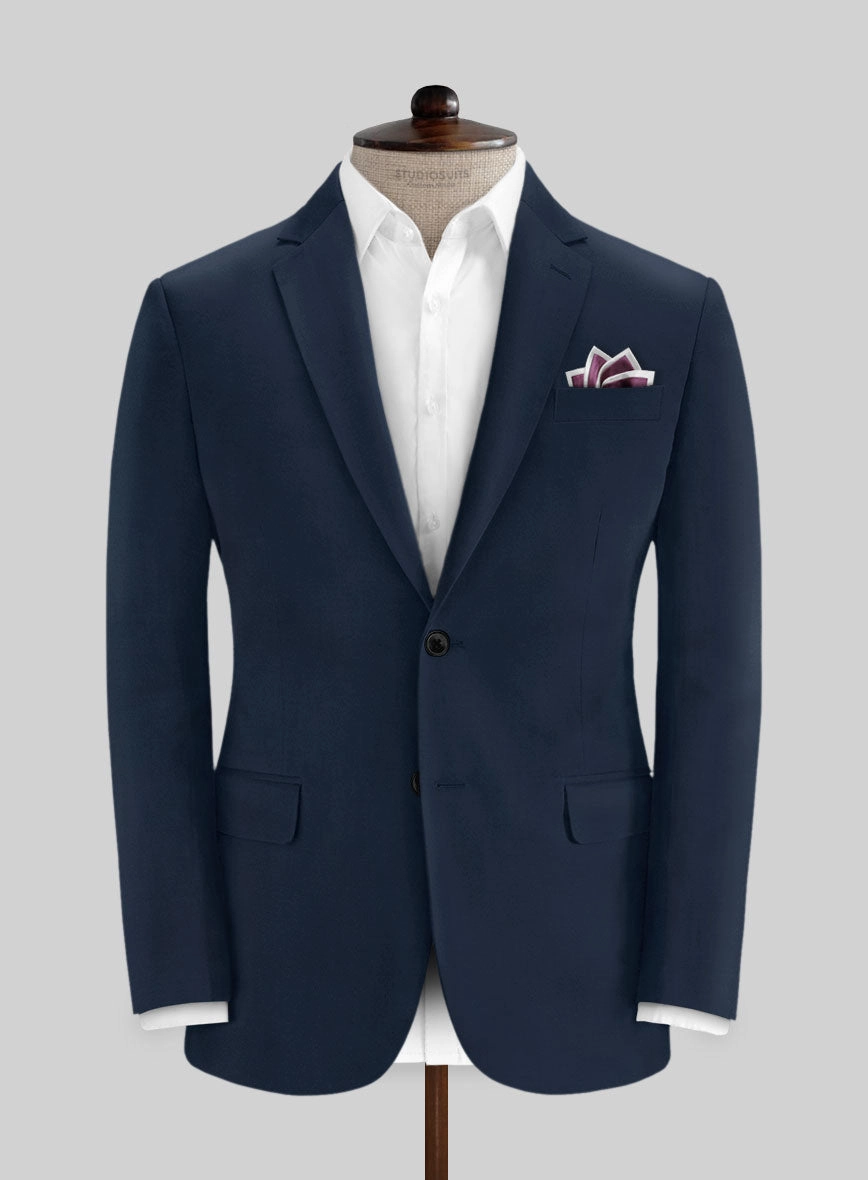Italian Mirage Blue Cotton Stretch Suit