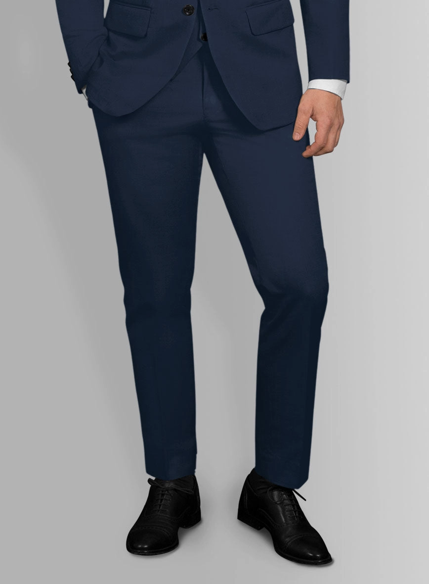 Italian Mirage Blue Cotton Stretch Suit