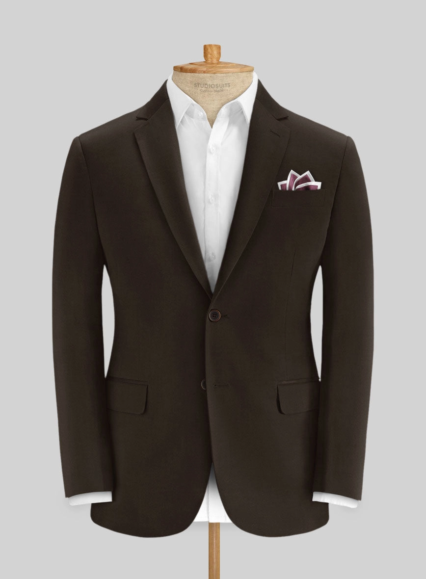 Italian Mocha Brown Cotton Stretch Suit