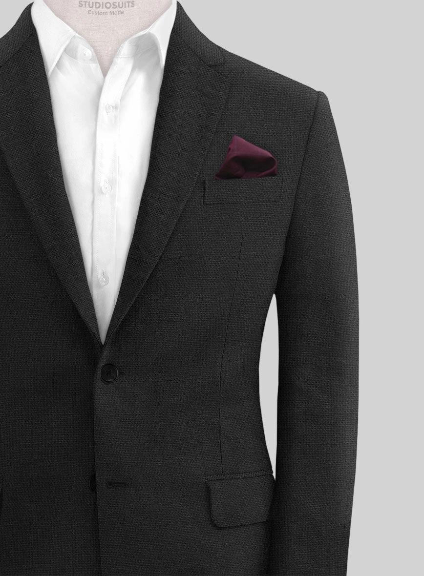 Italian Prato Black Dobby Linen Suit