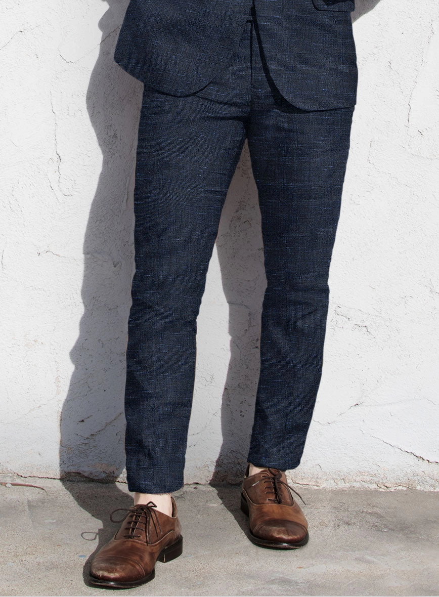 Italian Prato Blue Chambray Linen Suit