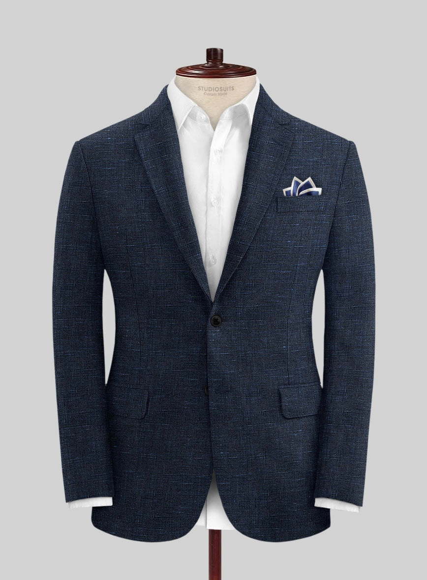 Italian Prato Blue Chambray Linen Suit