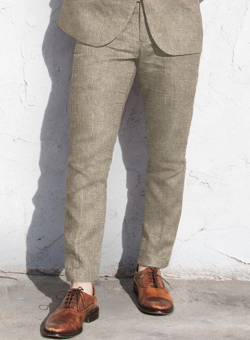 Italian Prato Brown Sharkskin Linen Suit