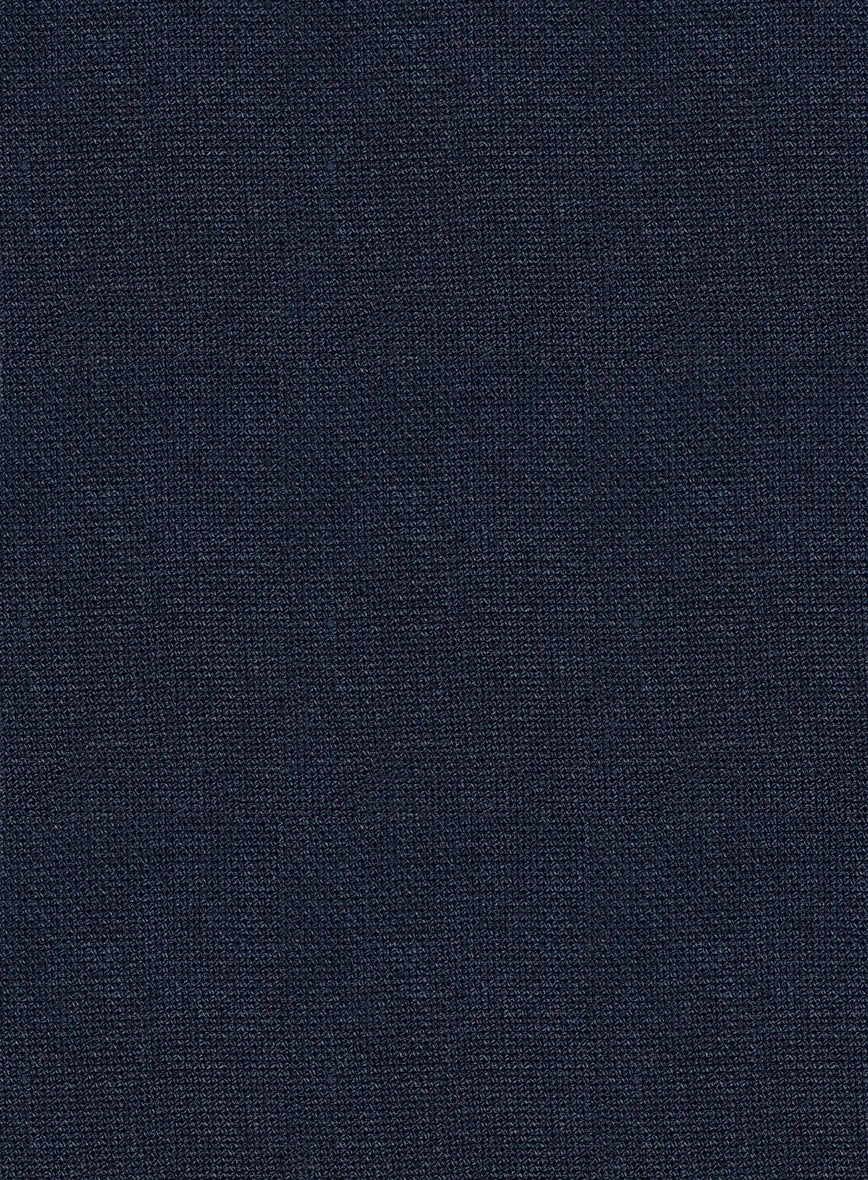 Italian Prato Dark Blue Dobby Linen Suit