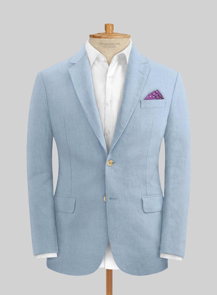 Italian Prato Powder Blue Linen Suit