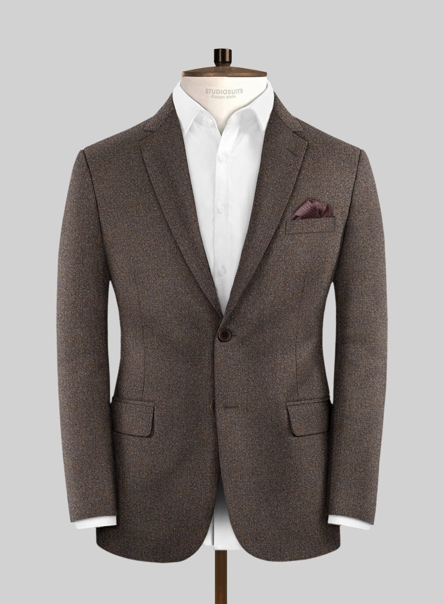 Italian Quelo Brown Twill Flannel Suit