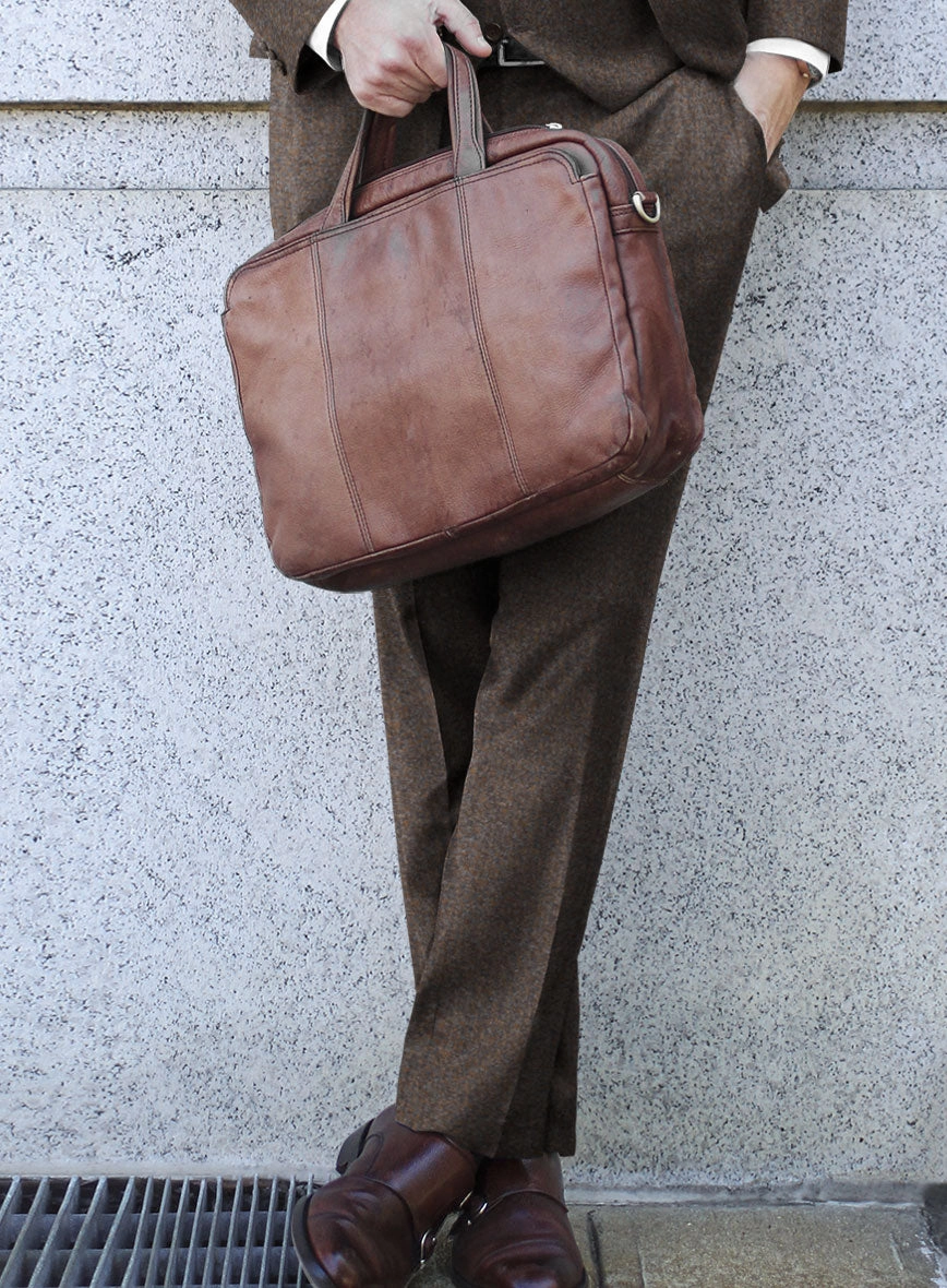 Italian Quelo Brown Twill Flannel Suit