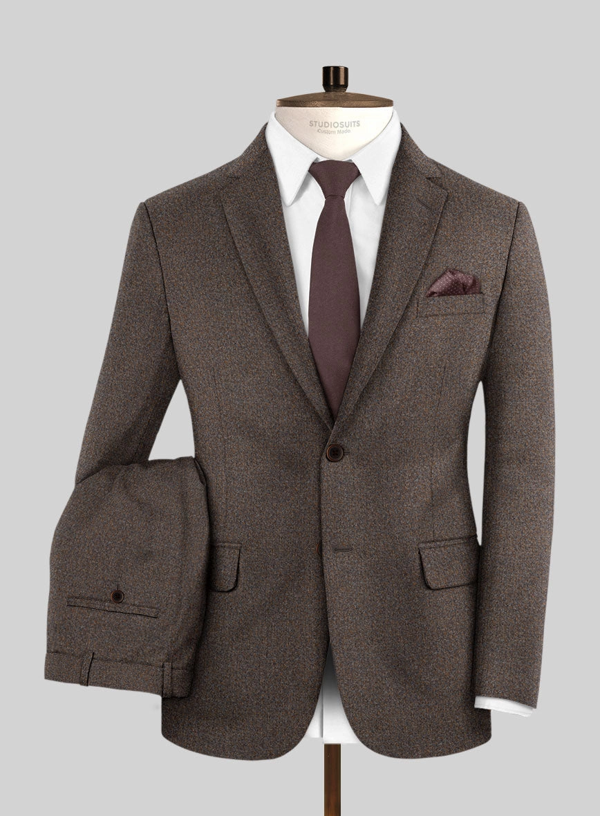 Italian Quelo Brown Twill Flannel Suit