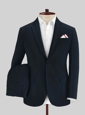 Italian Sapphire Blue Cotton Stretch Suit