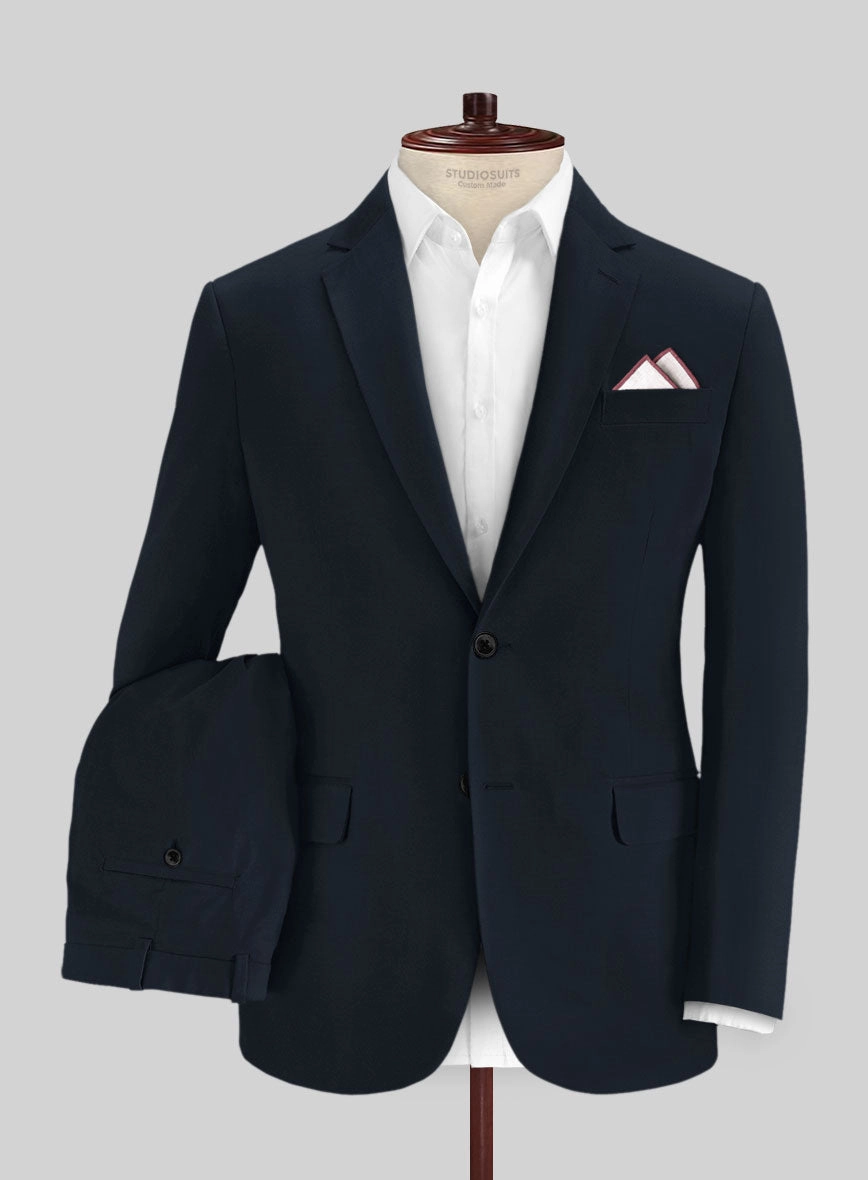 Italian Sapphire Blue Cotton Stretch Suit