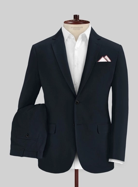 Italian Sapphire Blue Cotton Stretch Suit