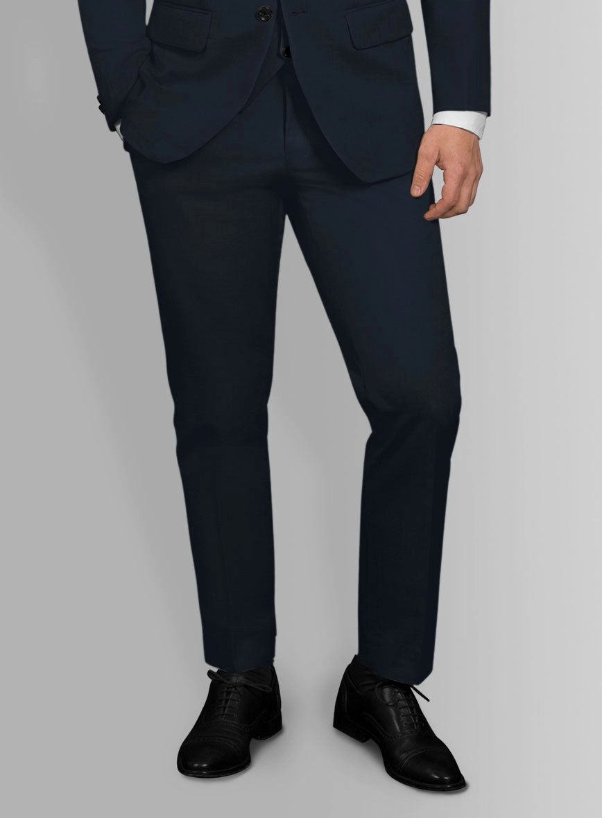 Italian Sapphire Blue Cotton Stretch Suit