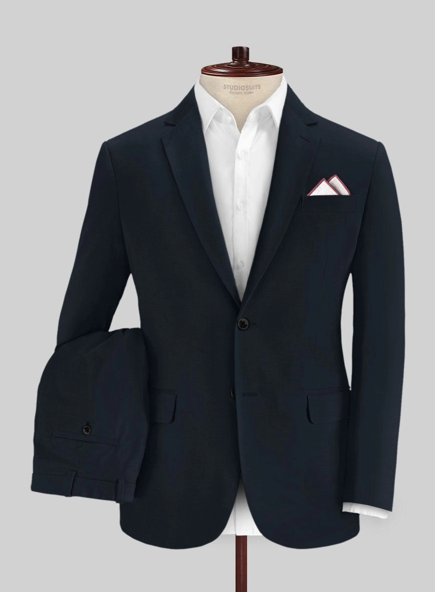 Italian Sapphire Blue Cotton Stretch Suit