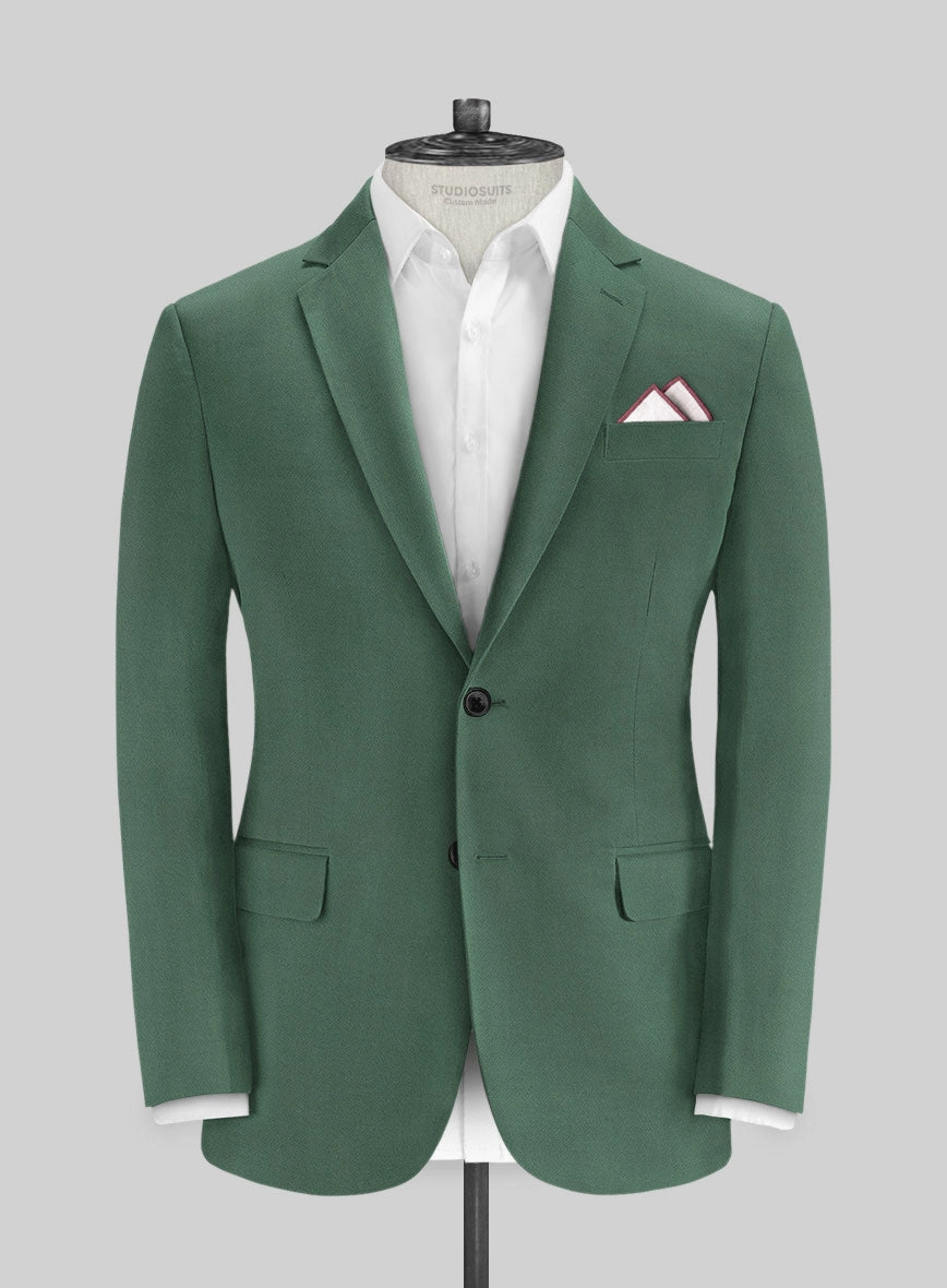 Italian Spring Green Cotton Stretch Suit