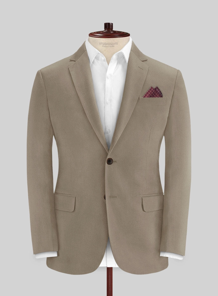 Italian Stone Khaki Cotton Stretch Suit