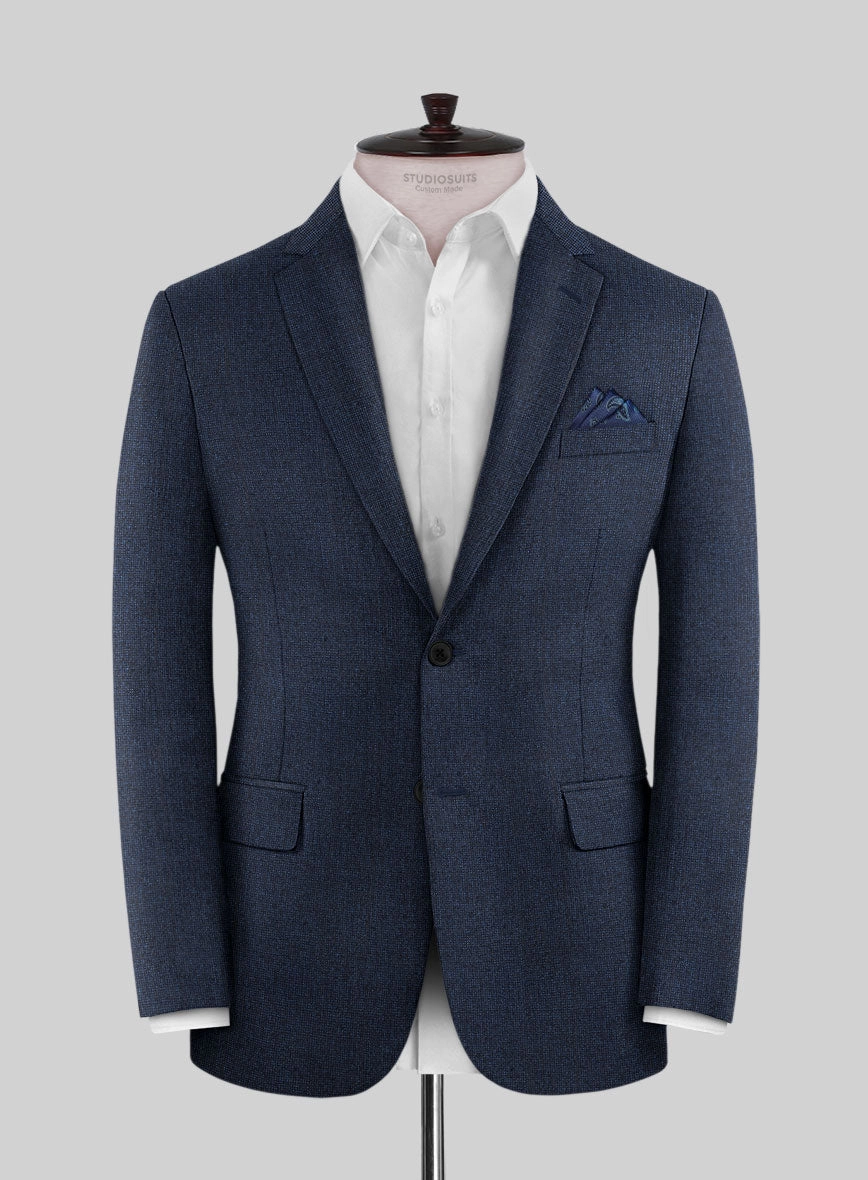 Italian Tavi Dark Blue Nailhead Flannel Suit