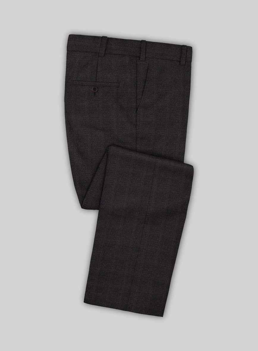 Italian Trek Brown Checks Flannel Suit
