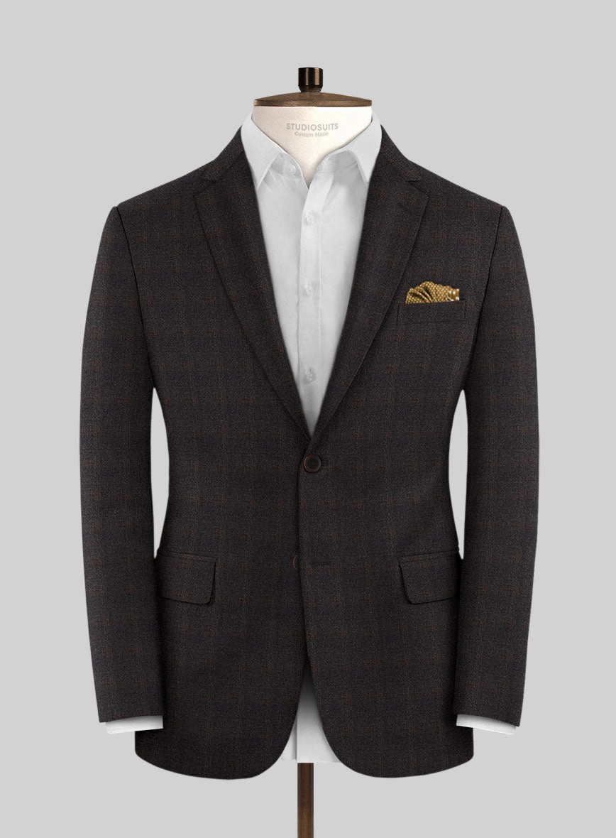 Italian Trek Brown Checks Flannel Suit