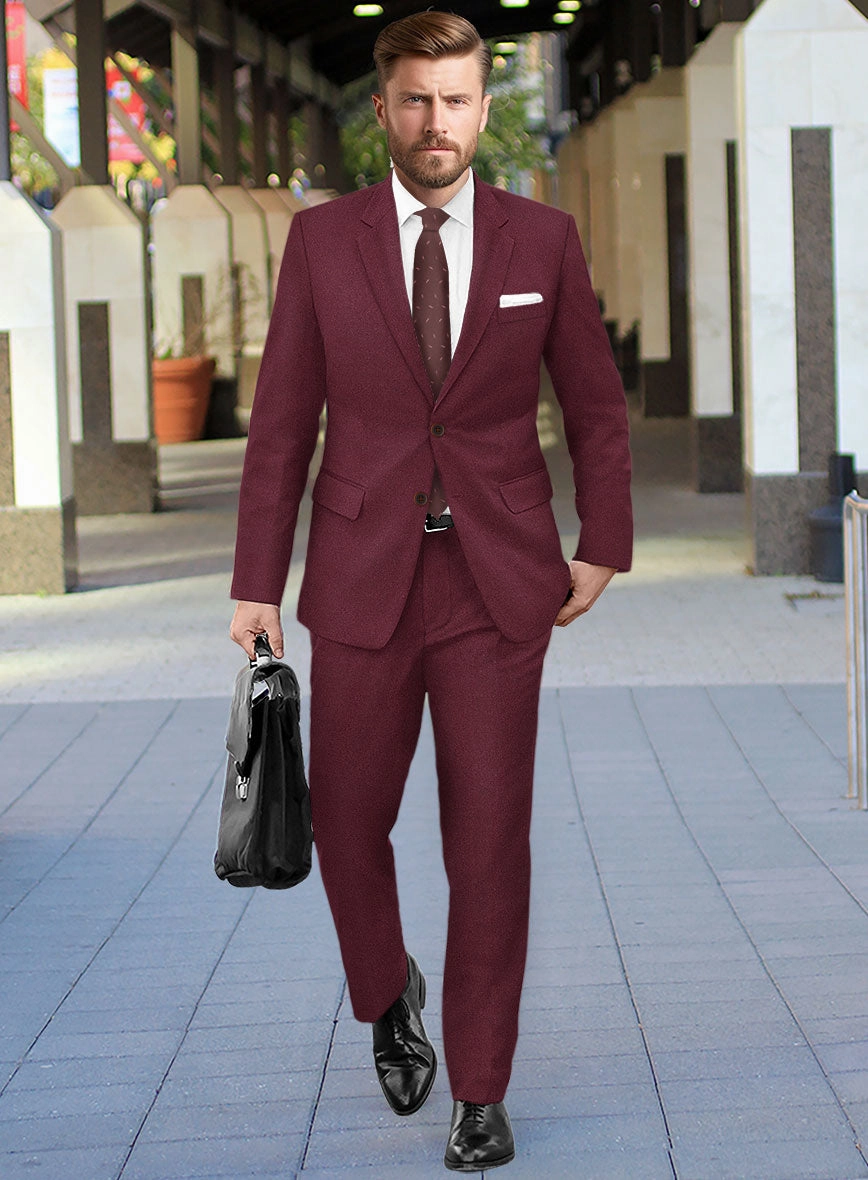 Italian Turna Wine Flannel Suit
