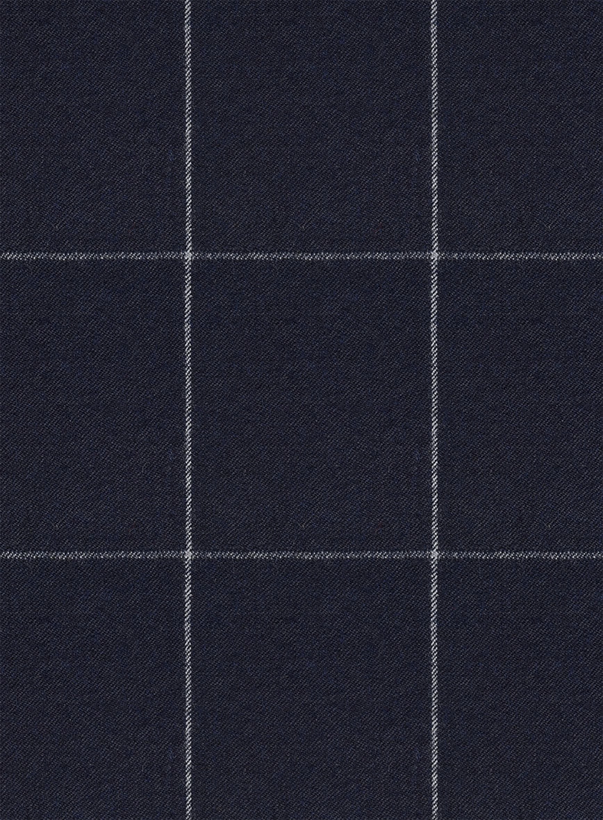 Italian Zergi Blue Windowpane Flannel Suit