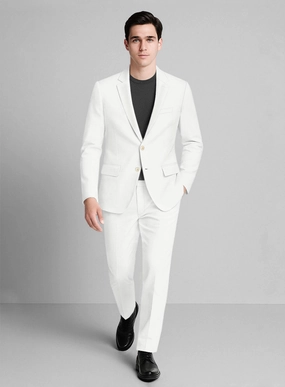 Ivory Napoli Stretch Light Weight Cotton Suit
