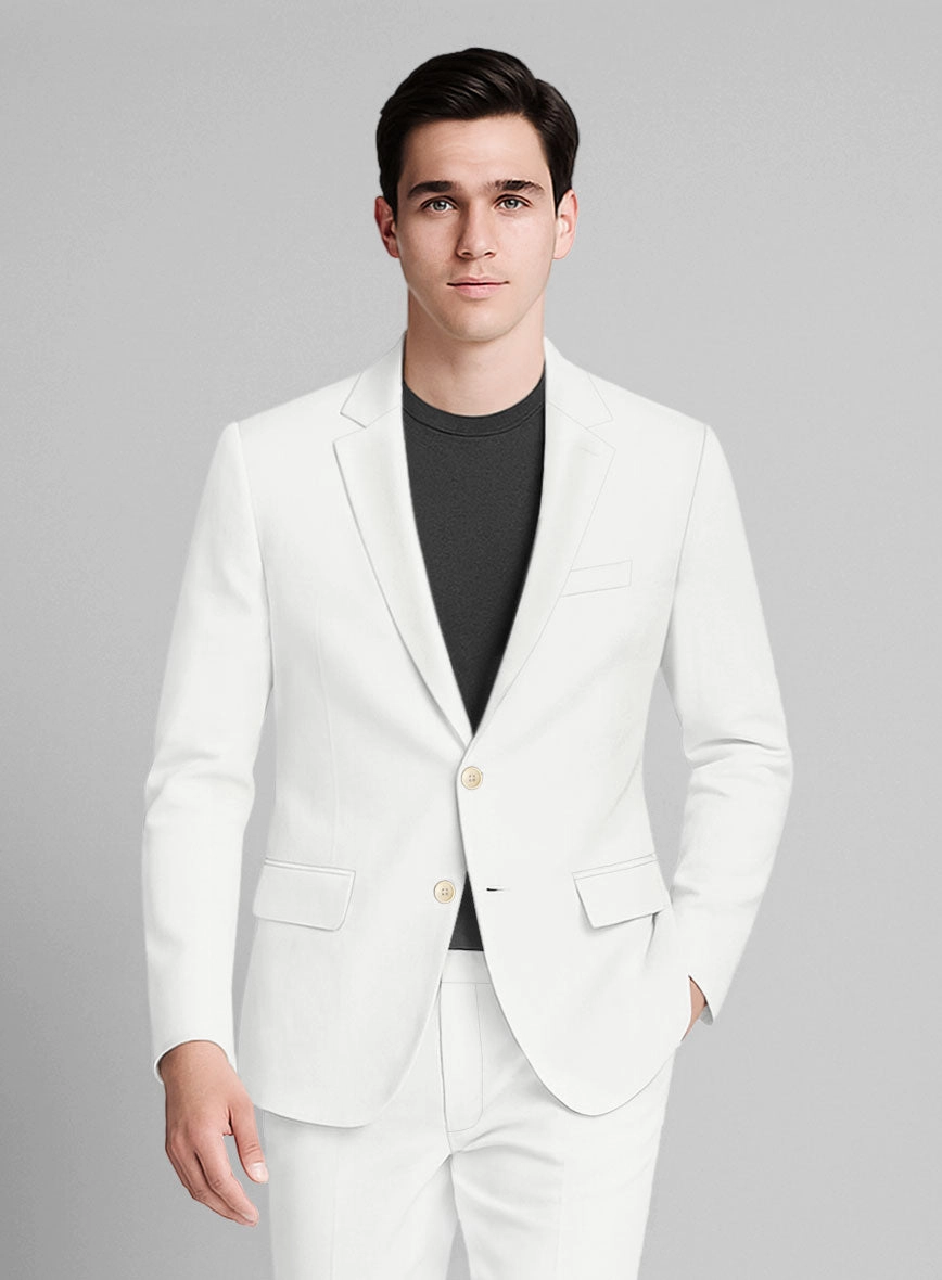 Ivory Napoli Stretch Light Weight Cotton Suit