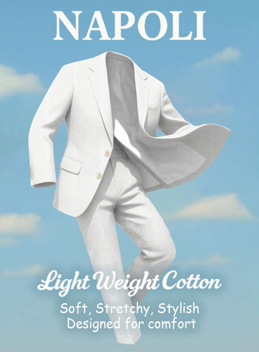 Ivory Napoli Stretch Light Weight Cotton Suit