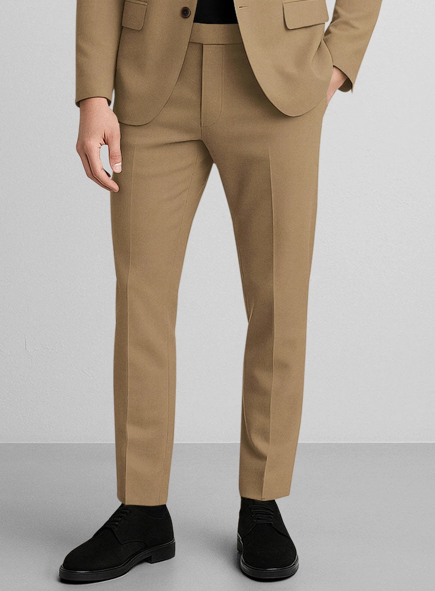 Khaki Napoli Stretch Light Weight Cotton Suit