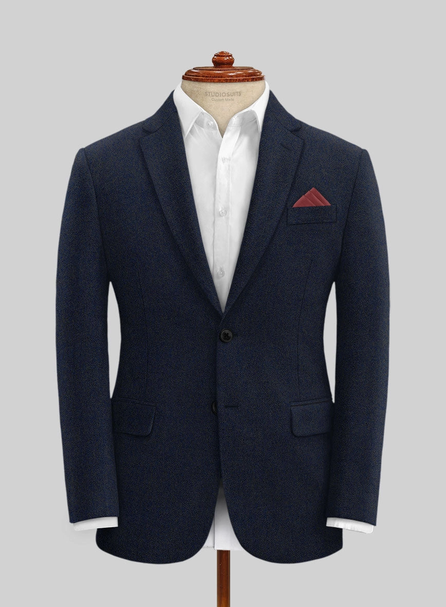 Light Weight Melange Dark Blue Tweed Suit